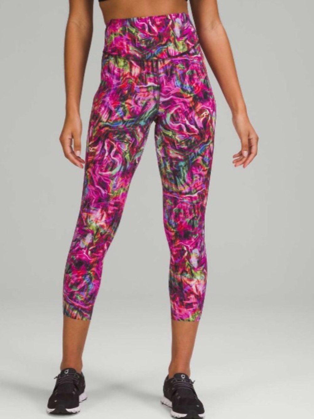 NWT Lululemon Hyper Flow Pink Multi Base Pace HR Tight 25" Running Tights 18